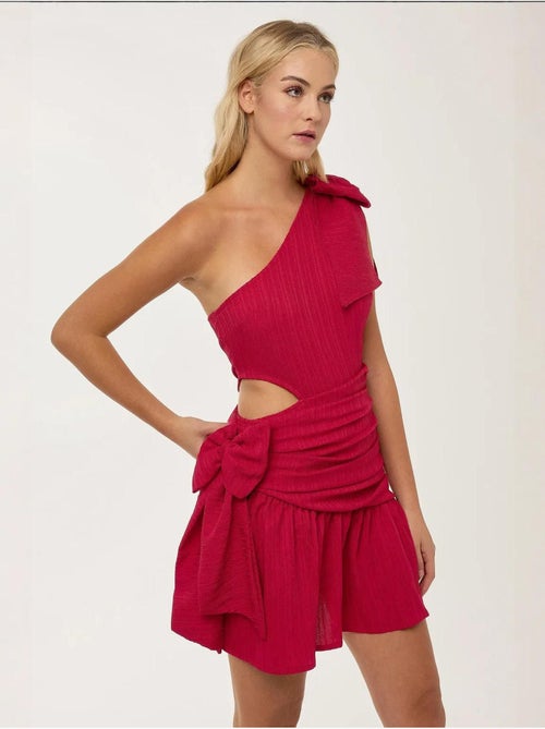 Robe mini à col asymétrique et détail nœud hiccup - Kiabi Robe mini à col asymétrique et détail nœud hiccup - Kiabi
