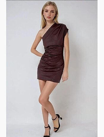 Robe mini asymétrique à effet texturé et coupe moulante hiccup