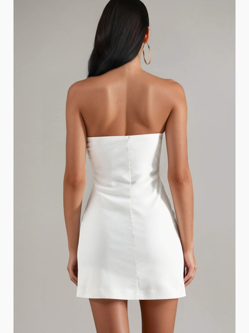 Robe mini bustier hiccup Blanc cassé - Kiabi