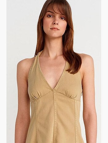 Robe mini trapèze à col halter dilvin