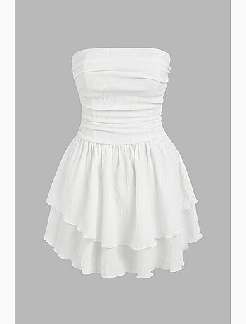 Robe mini trapèze texturée sans bretelles hiccup