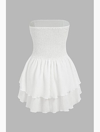 Robe mini trapèze texturée sans bretelles hiccup