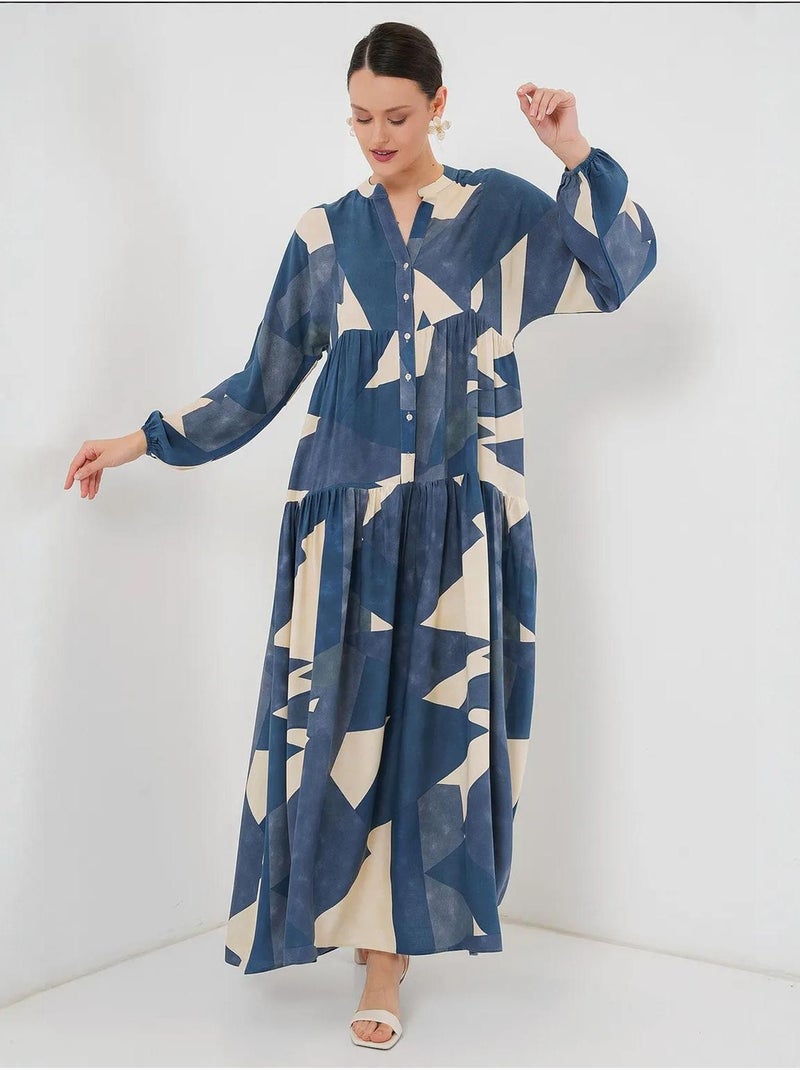 Robe modeste à motifs authentiques bdart Bleu électrique - Kiabi