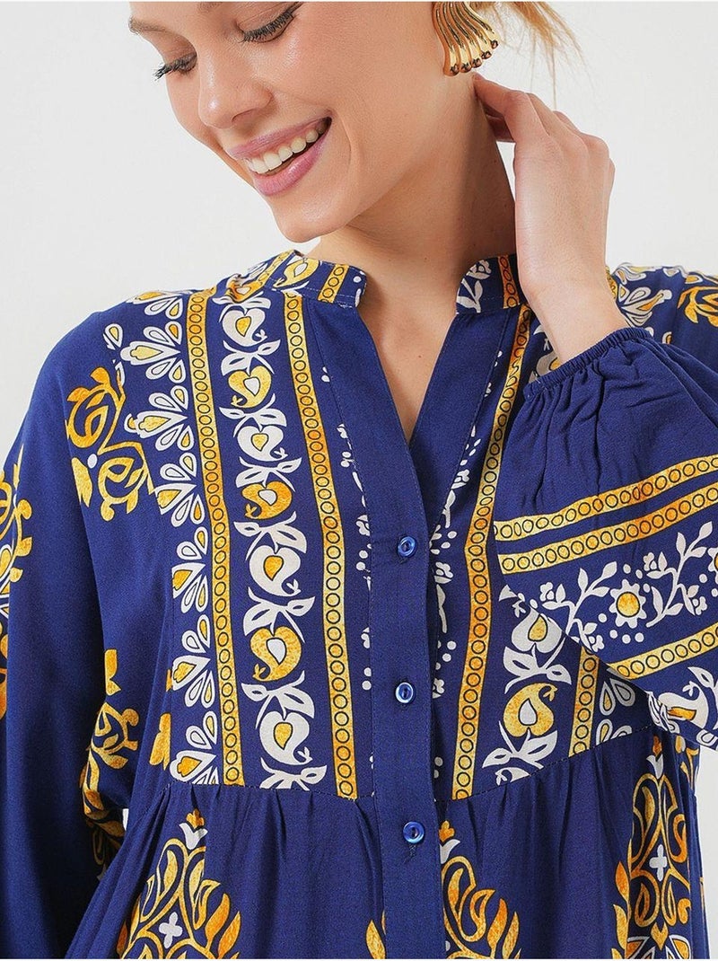 Robe modeste à motifs authentiques bdart Bleu outremer - Kiabi