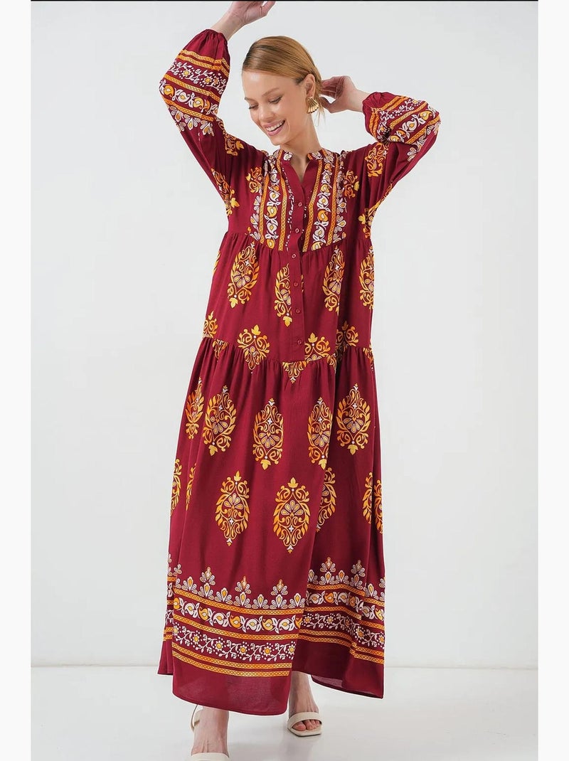 Robe modeste à motifs authentiques bdart Bordeaux - Kiabi