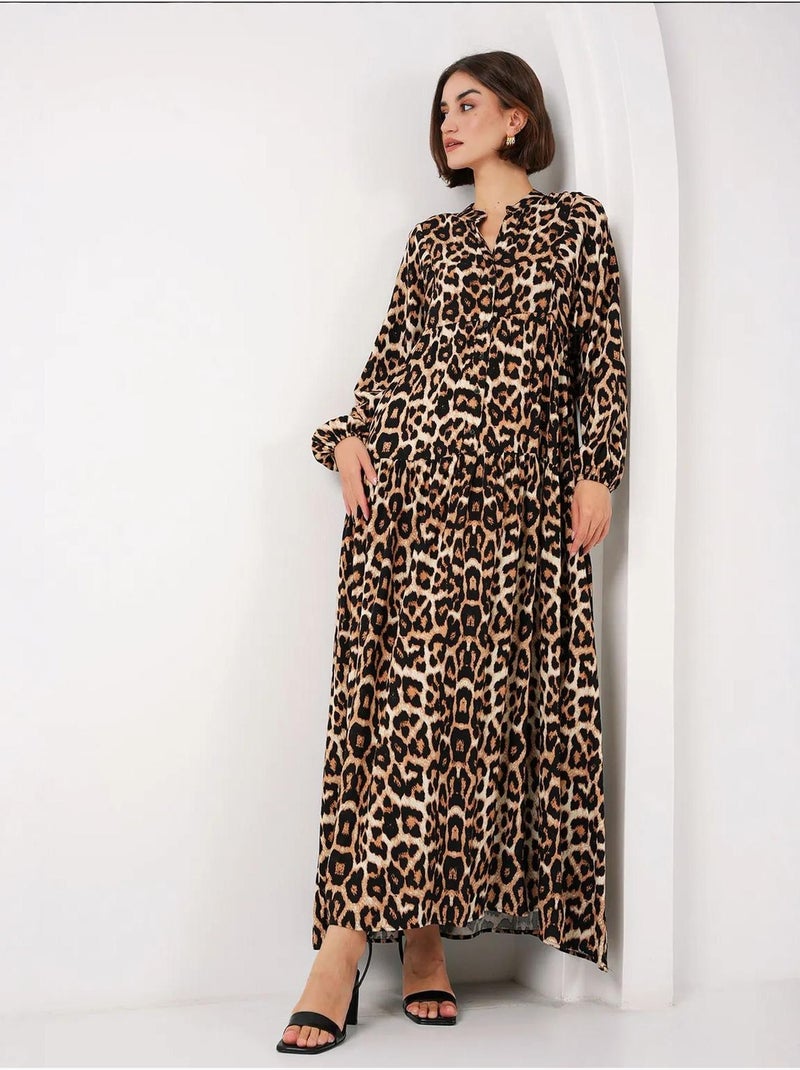Robe modeste à motifs authentiques bdart Marron foncé - Kiabi