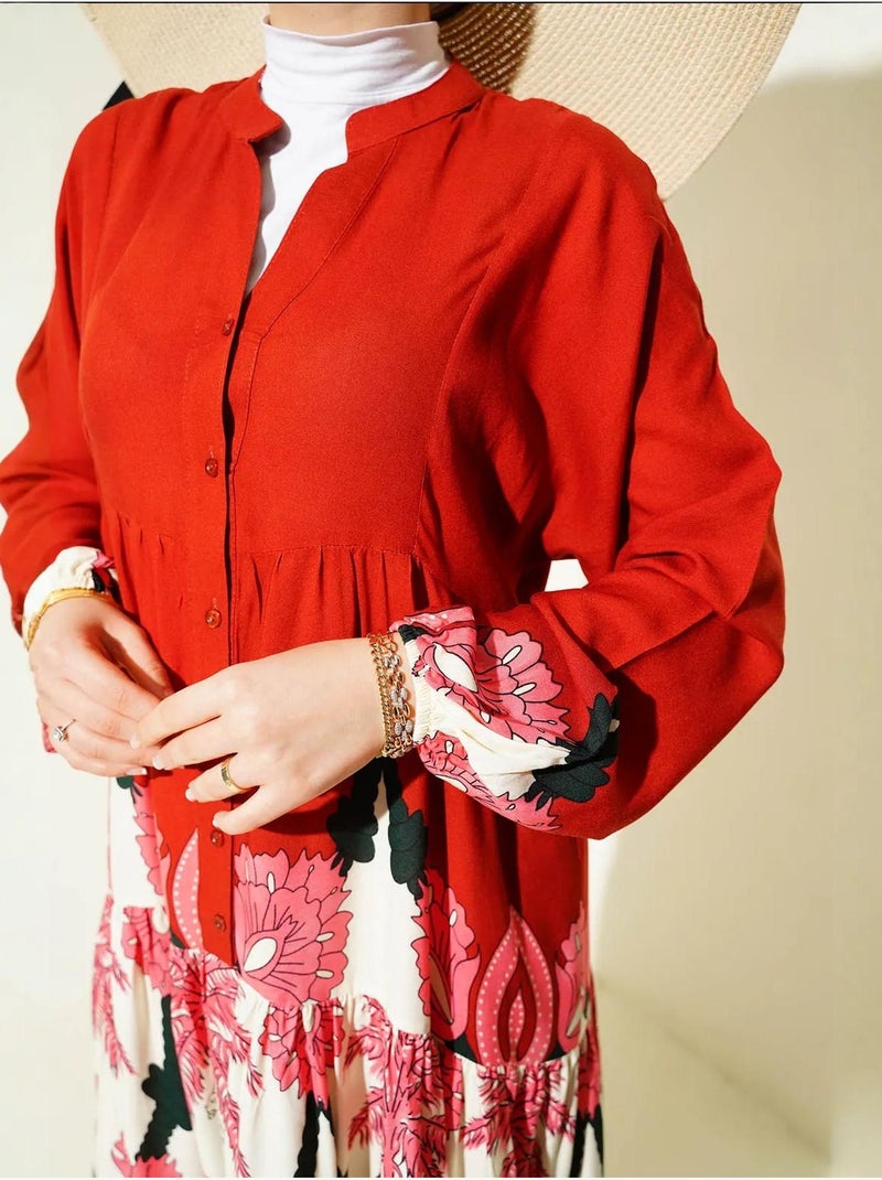 Robe modeste à motifs authentiques bdart Rouge - Kiabi