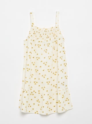 Robe motif all-over avec fines bretelles