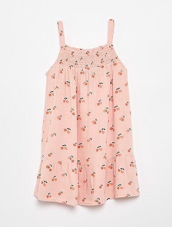 Robe motif all-over avec fines bretelles