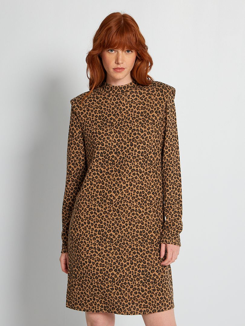Robe motif 'léopard' marron - Kiabi