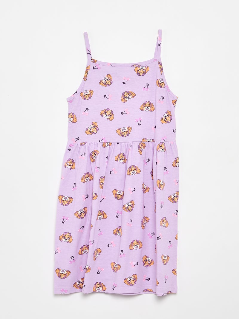 Robe 'Pat' Patrouille' en jersey imprimé à bretelles Violet - Kiabi