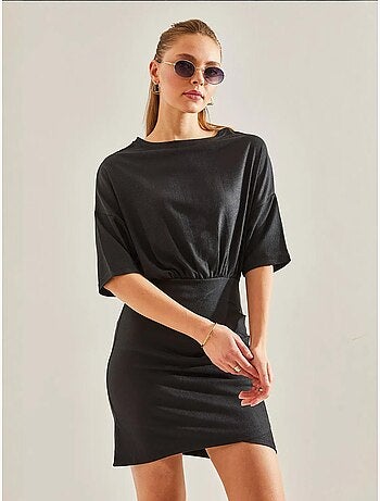 Robe plissée à taille élastique sur le devant lucci