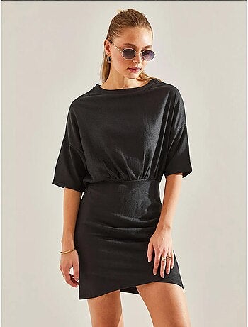 Robe plissée à taille élastique sur le devant lucci