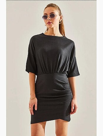 Robe plissée à taille élastique sur le devant lucci