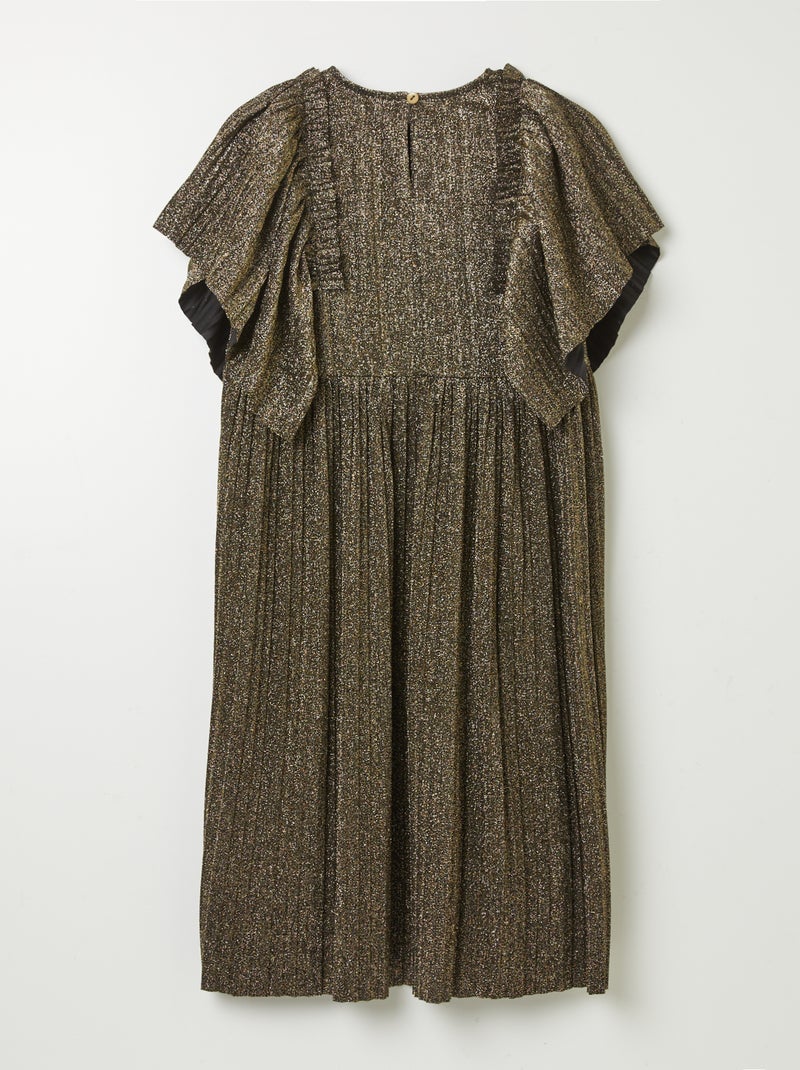 Robe plissée et pailletée JAUNE - Kiabi