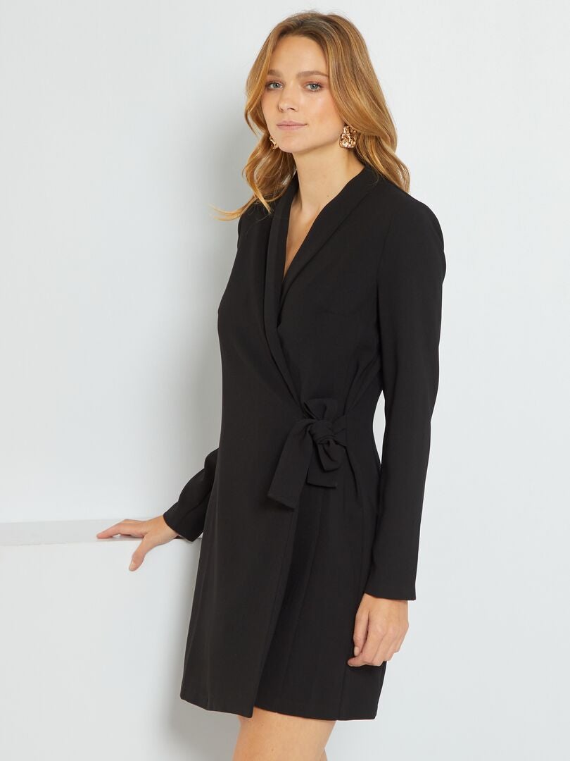 Robe Fourreau Simili Cuir Noir Zebra Taille 2XL - Style Portefeuille, Courte, Occasion Très Bon état