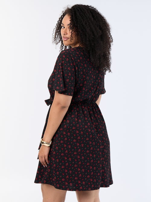 Robe portefeuille en maille gaufrée - Kiabi