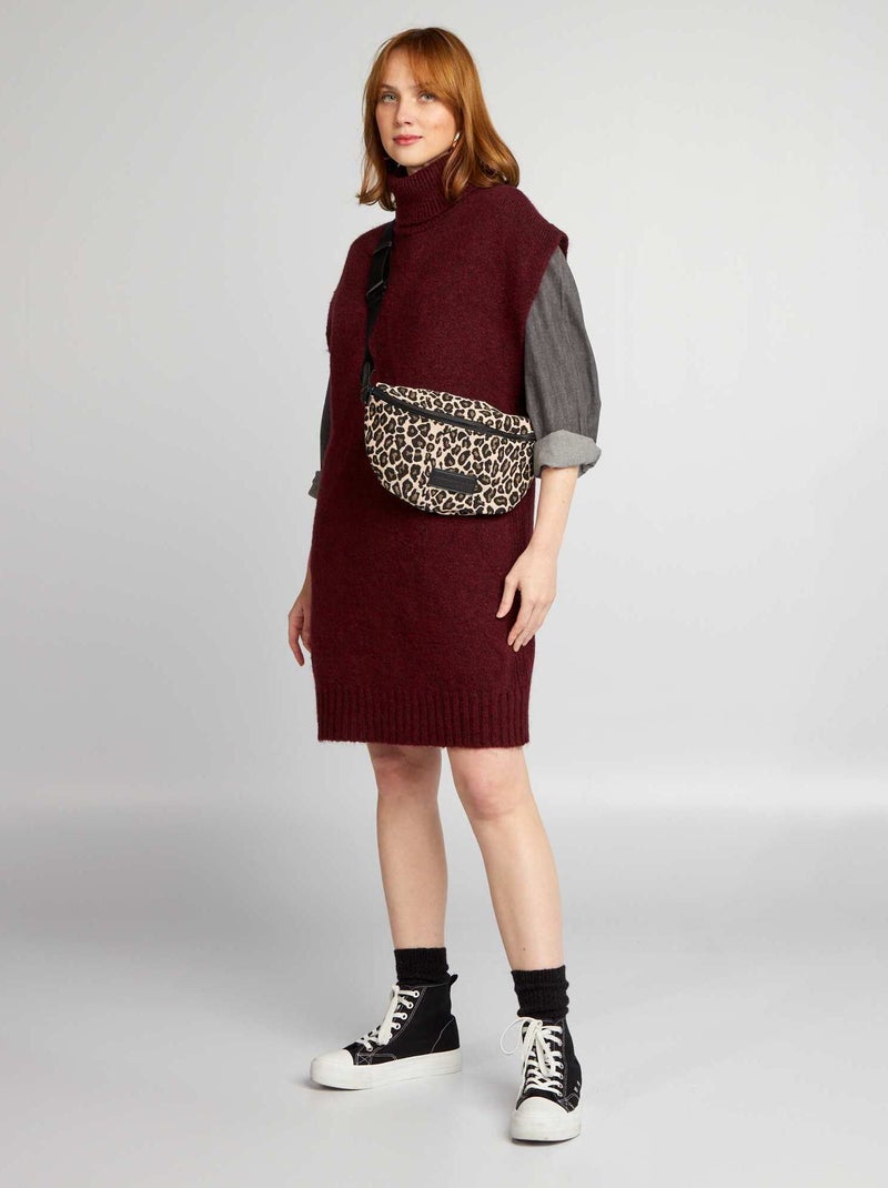 Robe pull à col roulé Rouge - Kiabi
