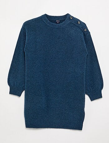 Robe pull à manches longues et col boutonné