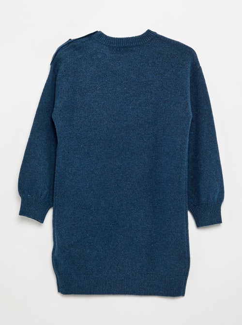 Robe pull à manches longues et col boutonné - Kiabi