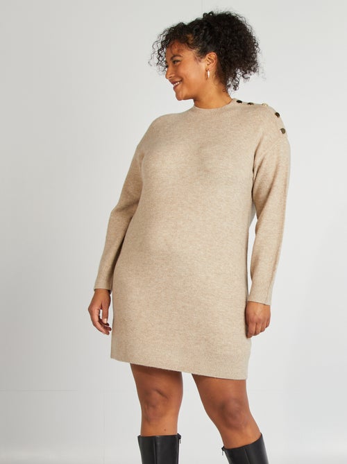 Robe pull avec boutons fantaisies - Kiabi