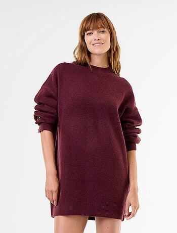 Robe pull avec boutons martelés
