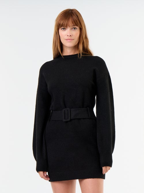 Robe pull avec ceinture - Kiabi