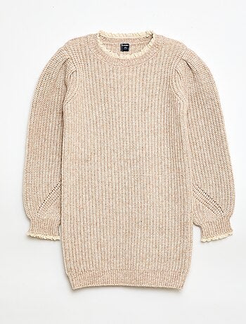 Robe pull avec col en dentelle