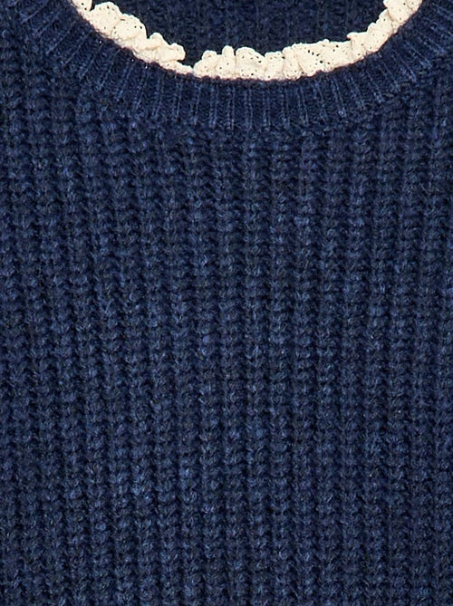 Robe pull avec col en dentelle - Kiabi