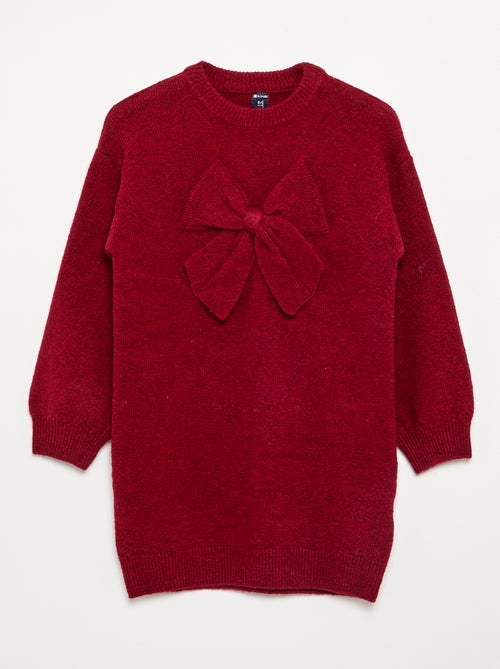 Robe pull avec grand nœud devant 'Noël' - Kiabi