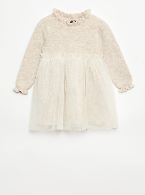 Robe pull avec jupe en tulle - Kiabi