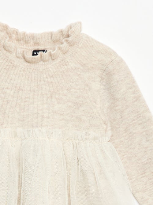 Robe pull avec jupe en tulle - Kiabi