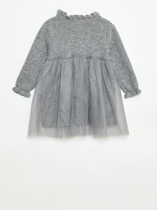 Robe pull avec jupe en tulle - Kiabi
