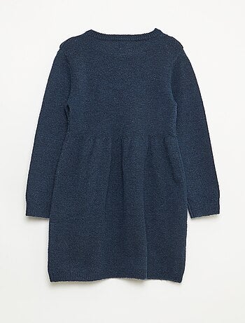 Robe pull avec maille ajourée et volants