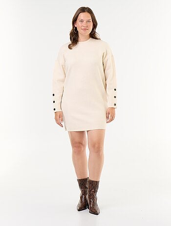 Robe pull avec manches boutonnées