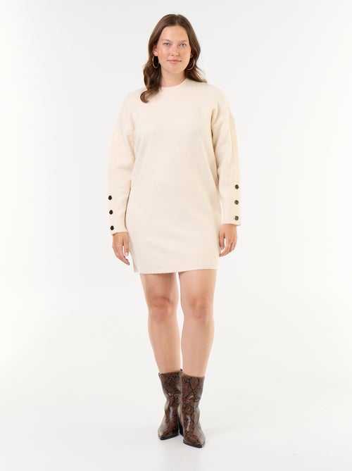 Robe pull avec manches boutonnées - Kiabi
