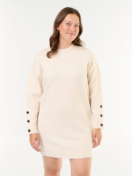 Robe pull avec manches boutonnées - Kiabi