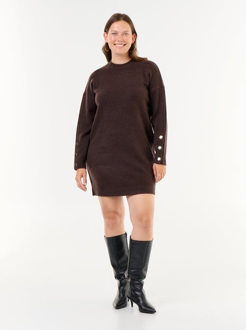 Robe pull avec manches boutonnées - Kiabi