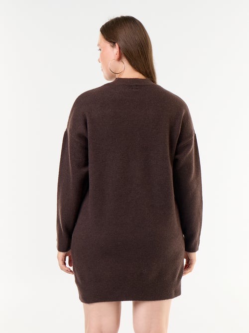 Robe pull avec manches boutonnées - Kiabi