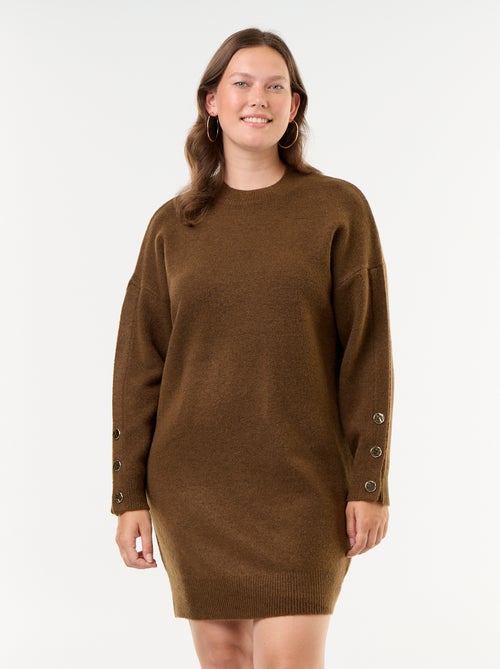 Robe pull avec manches boutonnées - Kiabi