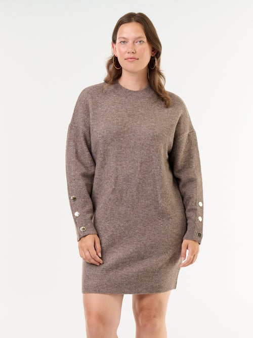 Robe pull avec manches boutonnées - Kiabi