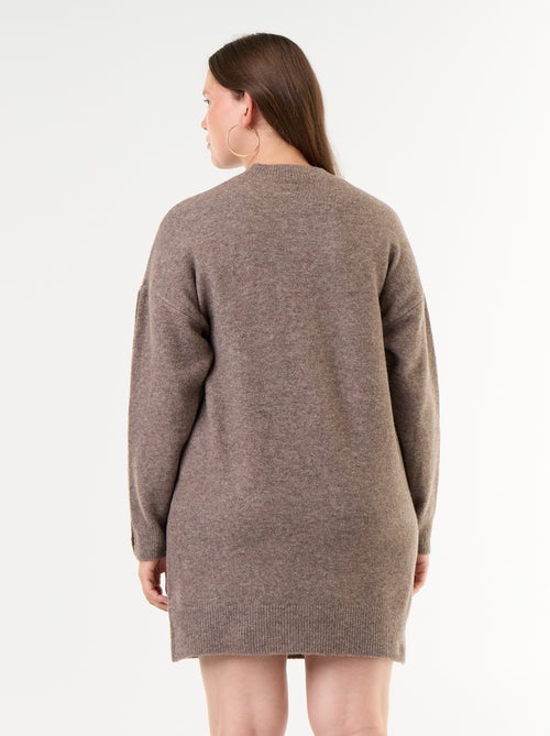 Robe pull avec manches boutonnées - Kiabi