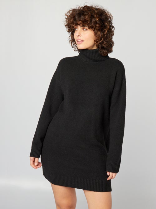 Robe Pull col roulé en laine mélangée - Kiabi