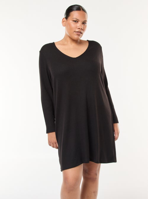 Robe pull coupe courte en maille lourde - Kiabi