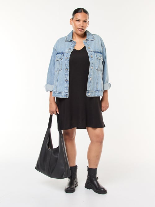 Robe pull coupe courte en maille lourde - Kiabi