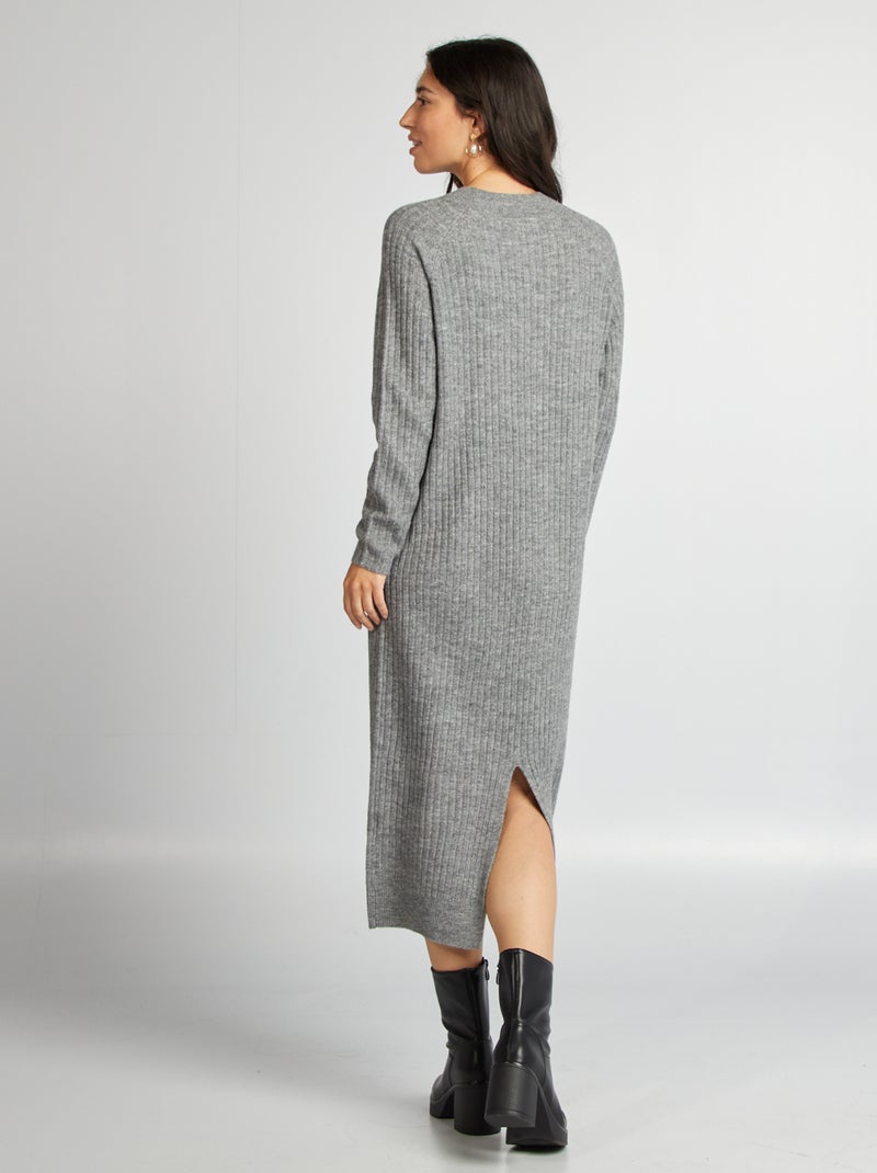 Robe pull coupe midi Gris - Kiabi