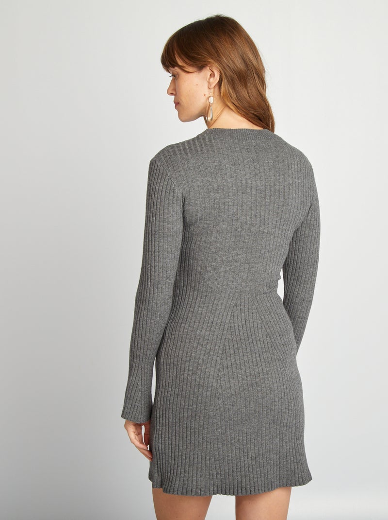 Robe Pull Robe AjustÃ©e Courte Robe Pull Courte Ajustée Gris Kiabi