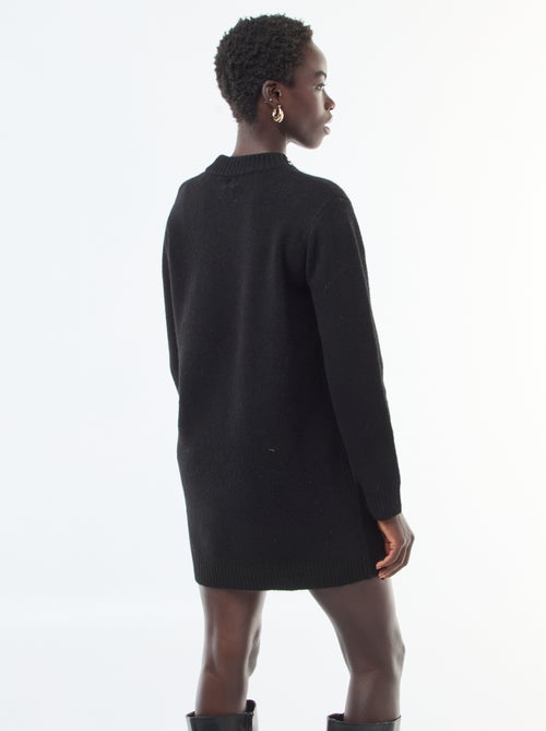 Robe pull courte avec col à strass - Kiabi
