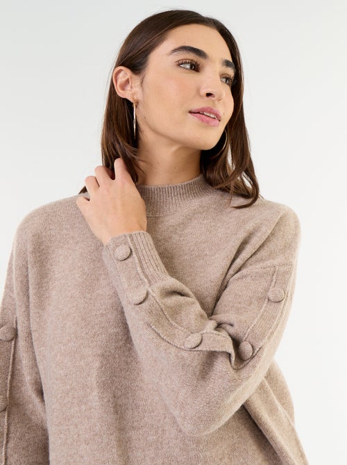 Robe pull courte avec manches boutonnées - Kiabi Robe pull courte avec manches boutonnées - Kiabi