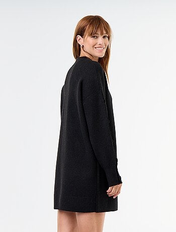 Robe pull courte avec manches boutonnées